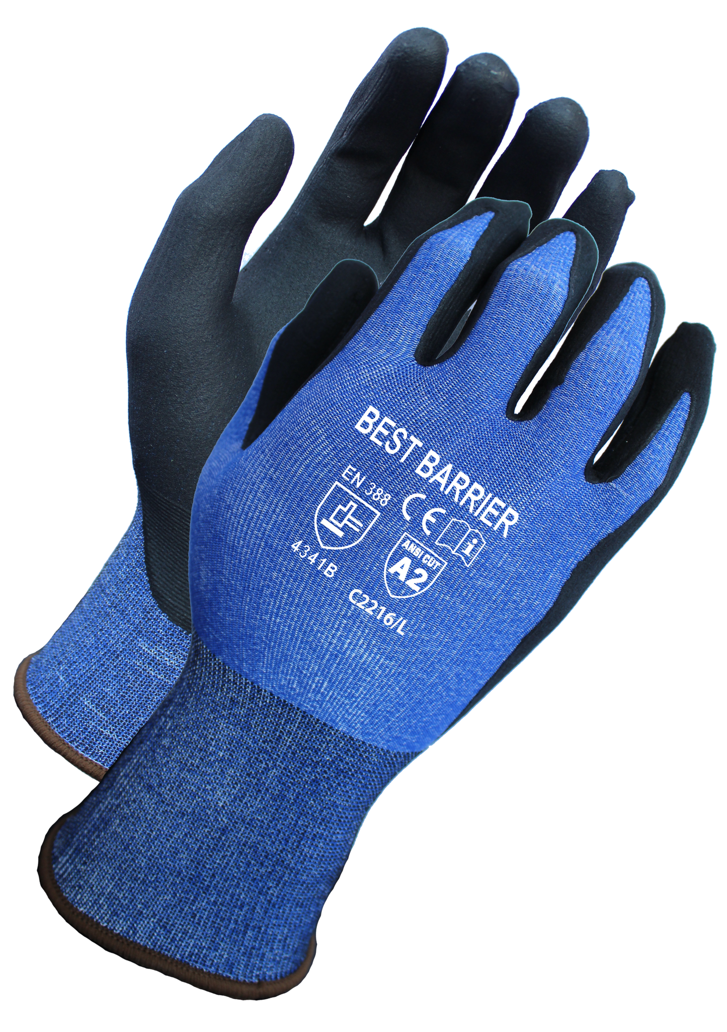 ANSI A2 Cut Resistant Safety Gloves | Micro-Foam Nitrile Coating | 18-Gauge Engineered Fiber | (12 Pairs)