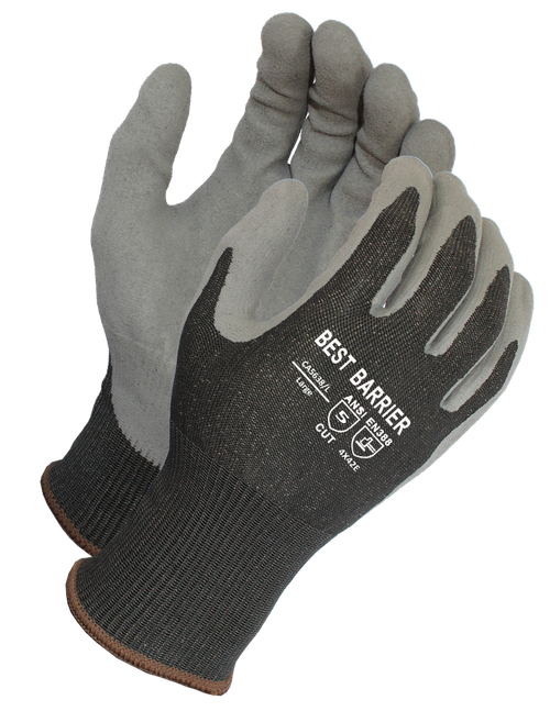 Best Barrier ANSI A5 Cut Resistant Luxfoam Coated with Industrial Engineered Fiber Shell (12 Pairs)