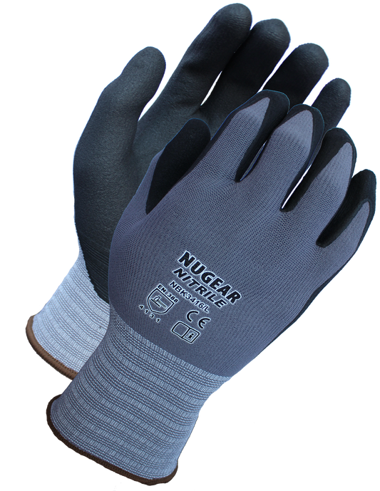 Microfoam Nitrile Coated Work Gloves | 15-Gauge Nylon/Spandex Shell | Enhanced Dexterity & Grip