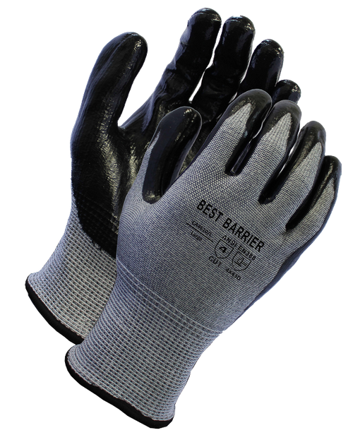 ANSI A4 Cut Resistant Safety Gloves | Smooth Nitrile Palm Coating | Engineered Fiber Knit Shell (12 Pairs)