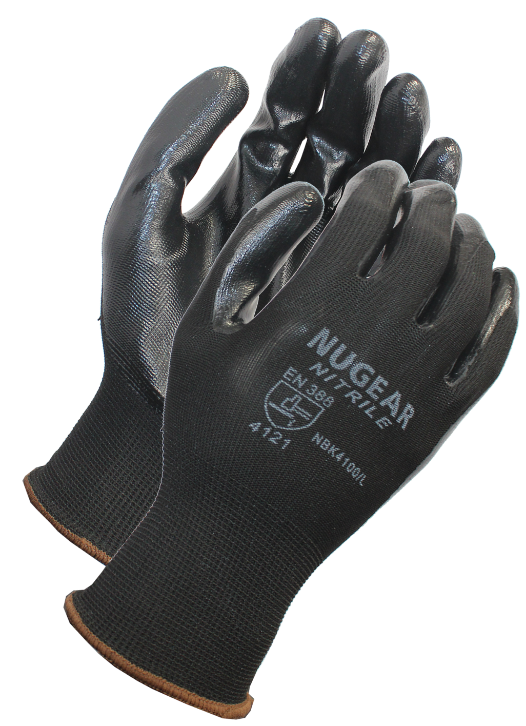 Black Nitrile Coated Work Gloves with Polyester Shell (12 Pairs)