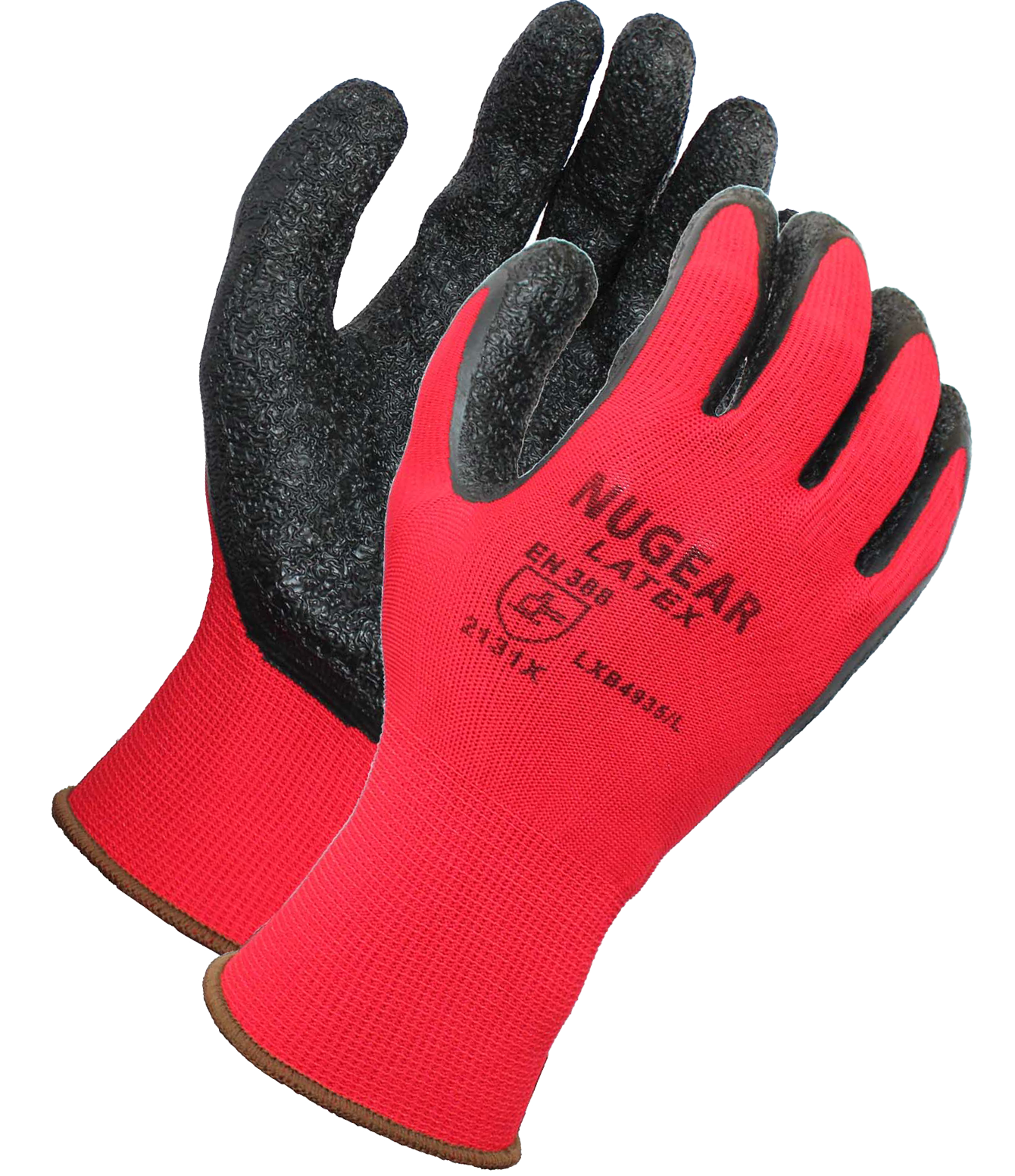 Nugear Foam Latex Coated Work Glove with Red Polyester Shell (12 Pairs)